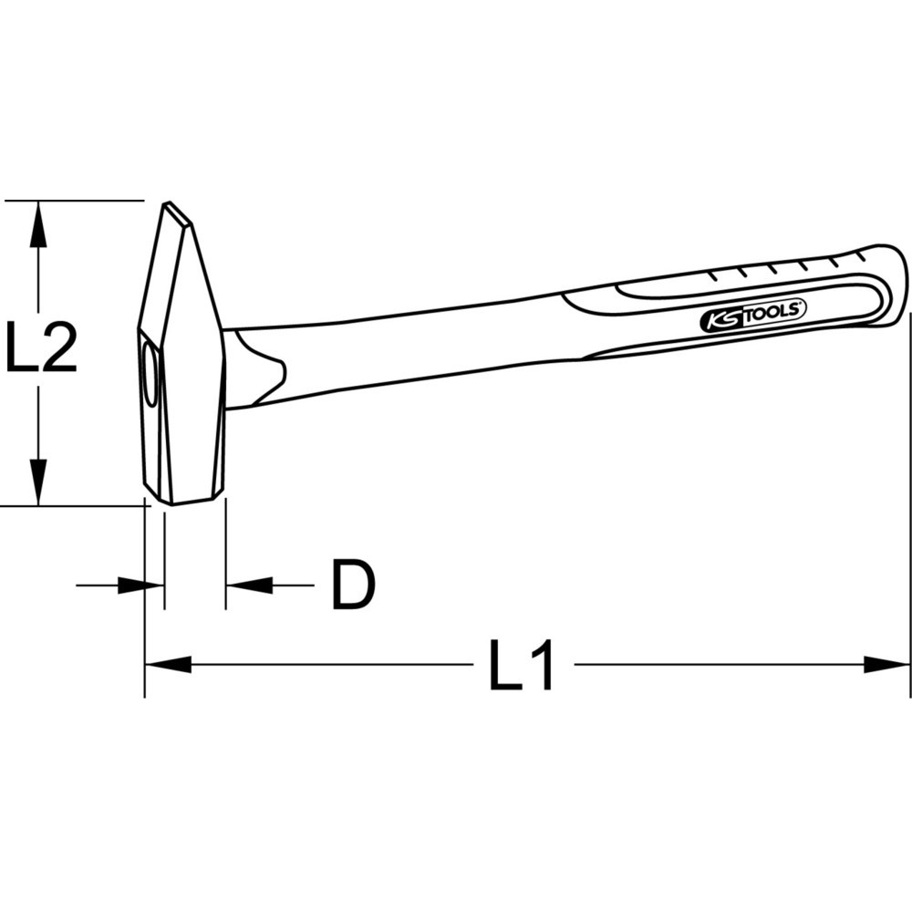 Produktabbildung Nr. 1: KS TOOLS Schlosserhammer mit Stahlrohr-Stiel