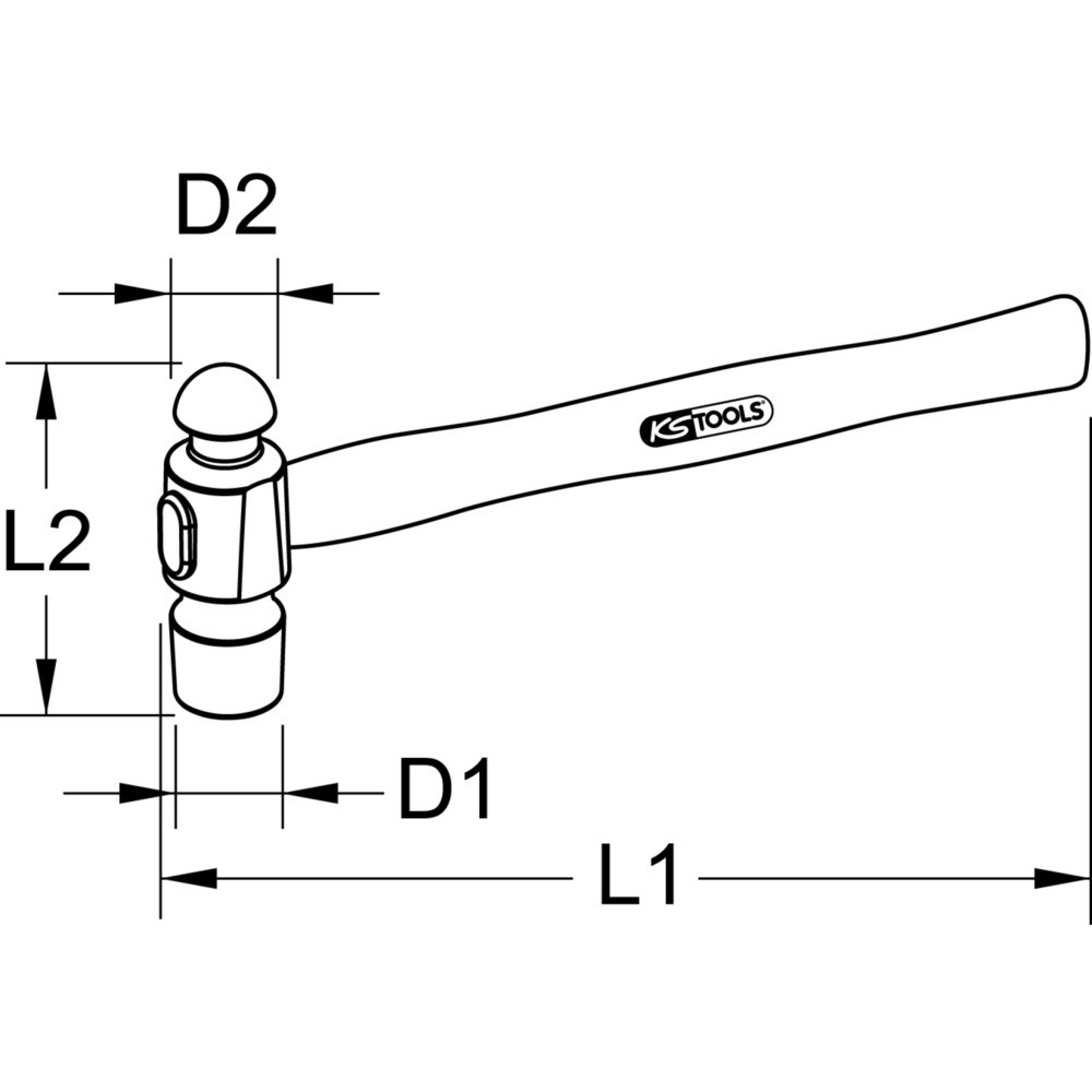 Produktabbildung Nr. 5: KS TOOLS Schlosserhammer, englische Form, 225 g
