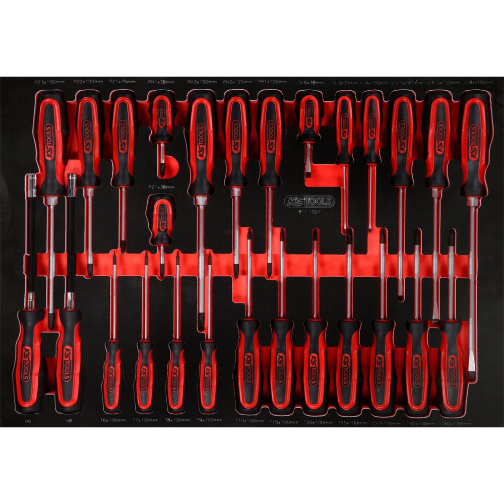 Produktabbildung Nr. 1: KS TOOLS Schraubendreher-Satz in Schaumstoffeinlage, 27-tlg