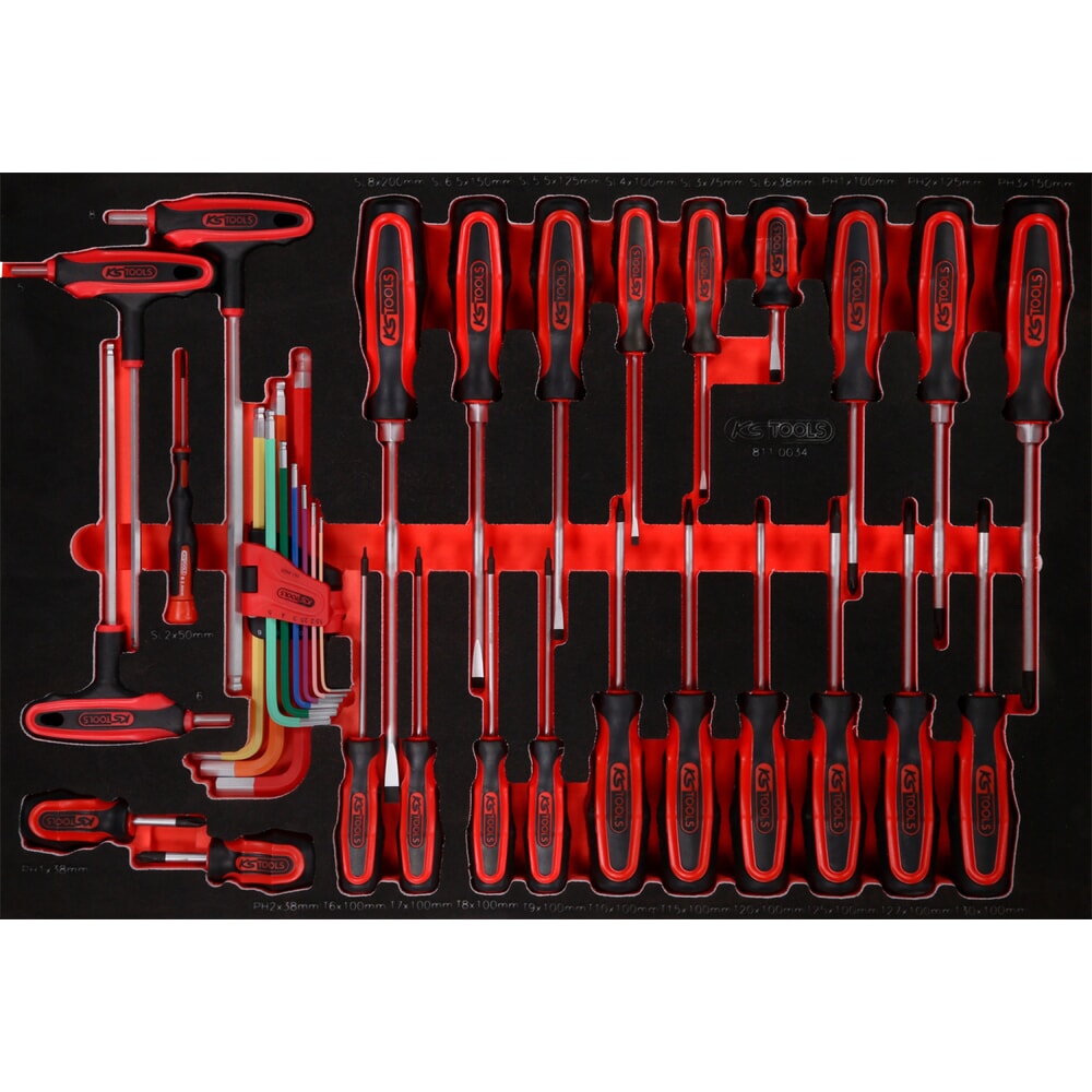 Produktabbildung Nr. 1: KS TOOLS Schraubendreher-Satz in Schaumstoffeinlage, 34-tlg