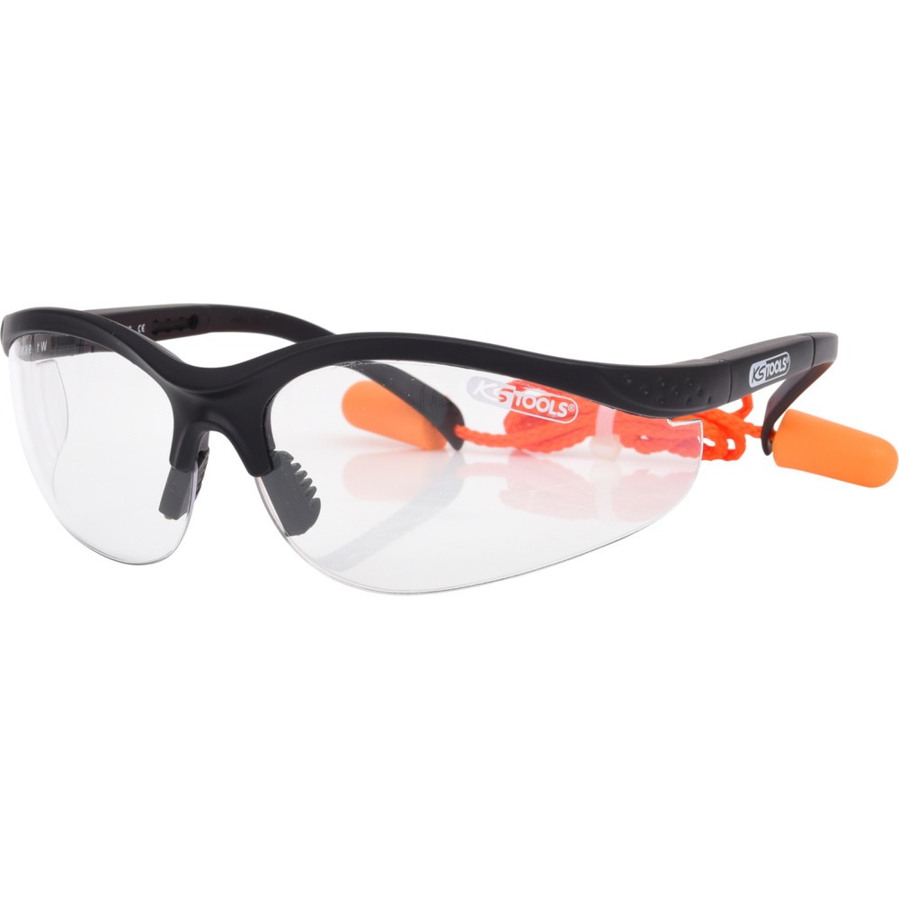 KS TOOLS Schutzbrille-transparent, mit Ohrstöpsel Produktabbildung: KS TOOLS Schutzbrille-transparent, mit Ohrstöpsel