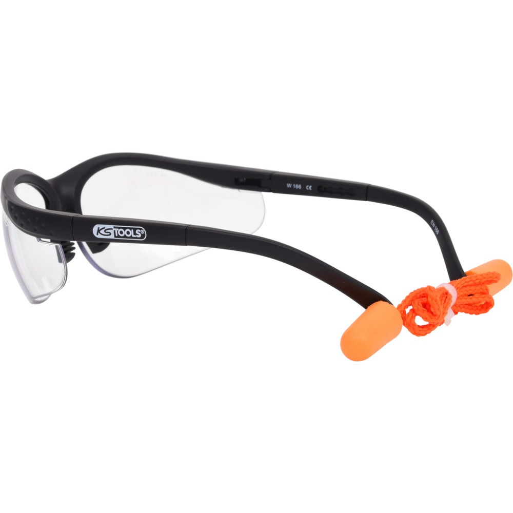 Produktabbildung Nr. 6: KS TOOLS Schutzbrille-transparent, mit Ohrstöpsel