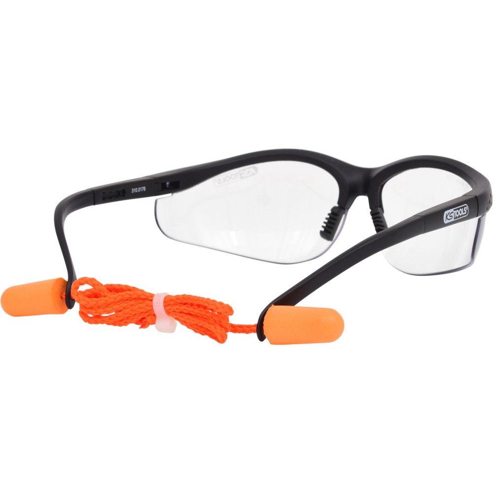 Produktabbildung Nr. 7: KS TOOLS Schutzbrille-transparent, mit Ohrstöpsel