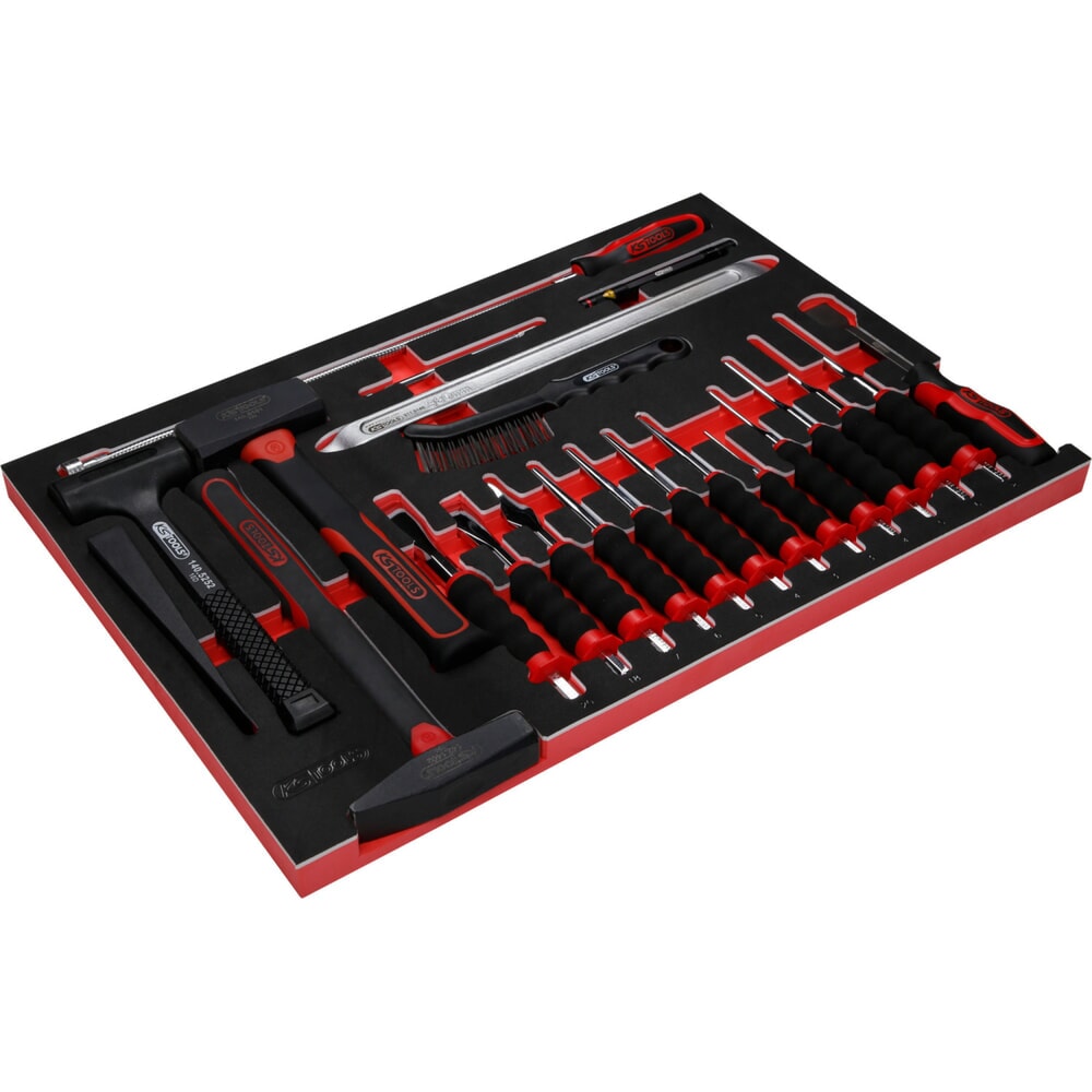 Produktabbildung Nr. 2: KS TOOLS Hammer- / und Meißel-Satz in Schaumstoffeinlage, 22-tlg