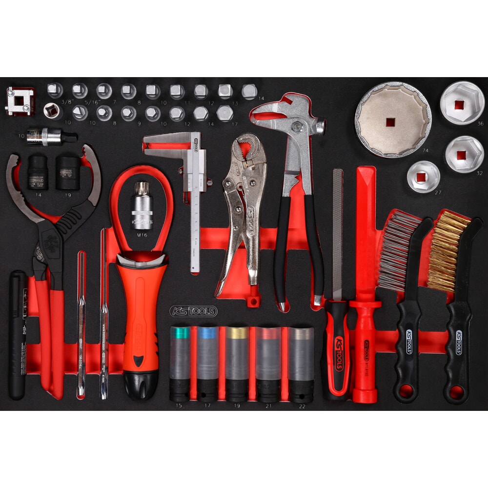 Produktabbildung: KS TOOLS Öl- / und Reifendienst-Satz in Schaumstoffeinlage, 43-tlg