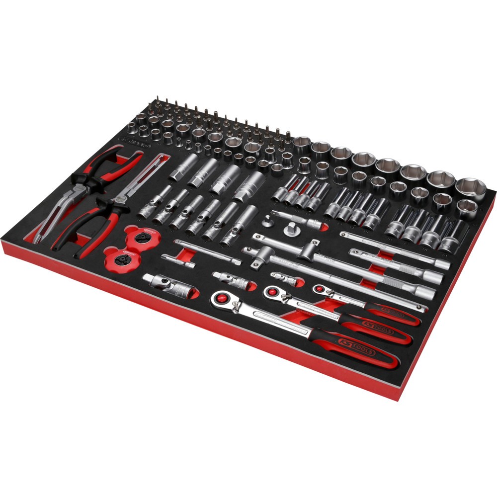 Produktabbildung Nr. 4: KS TOOLS 1/4'' + 3/8'' + 1/2'' Steckschlüssel-Satz in Schaumstoffeinlage, 111-tlg