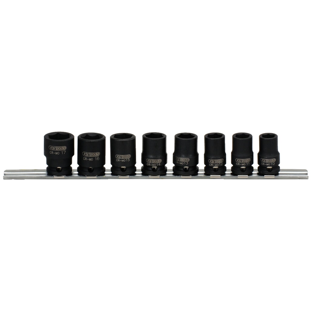 Produktabbildung: KS TOOLS 3/8" Sechskant-Kraft-Stecknuss-Satz, kurz, 8-tlg