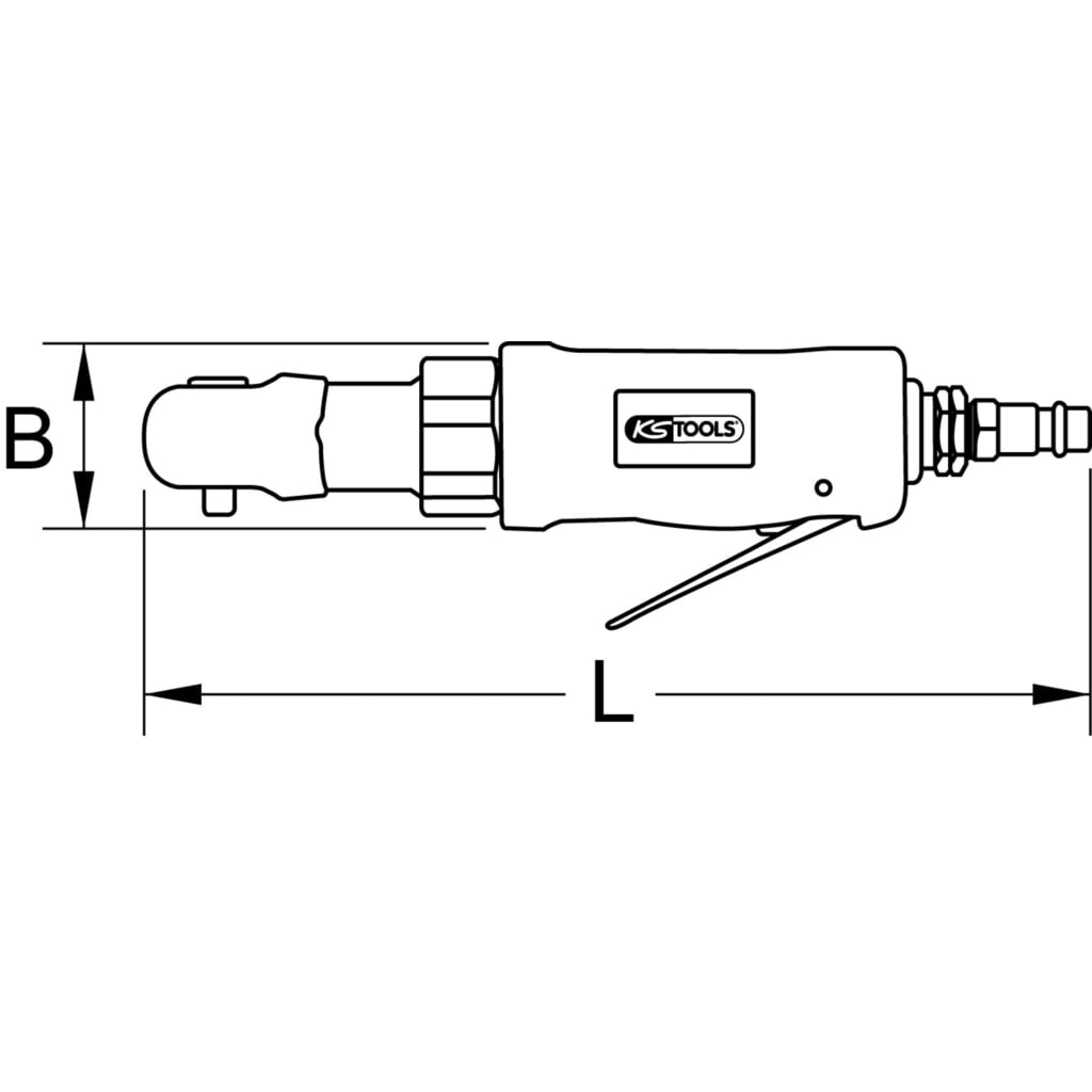 KS TOOLS 1/4" SlimPOWER Mini-Druckluft-Umschaltratsche 30Nm Produktabbildung Nr. 12: KS TOOLS 1/4" SlimPOWER Mini-Druckluft-Umschaltratsche 30Nm