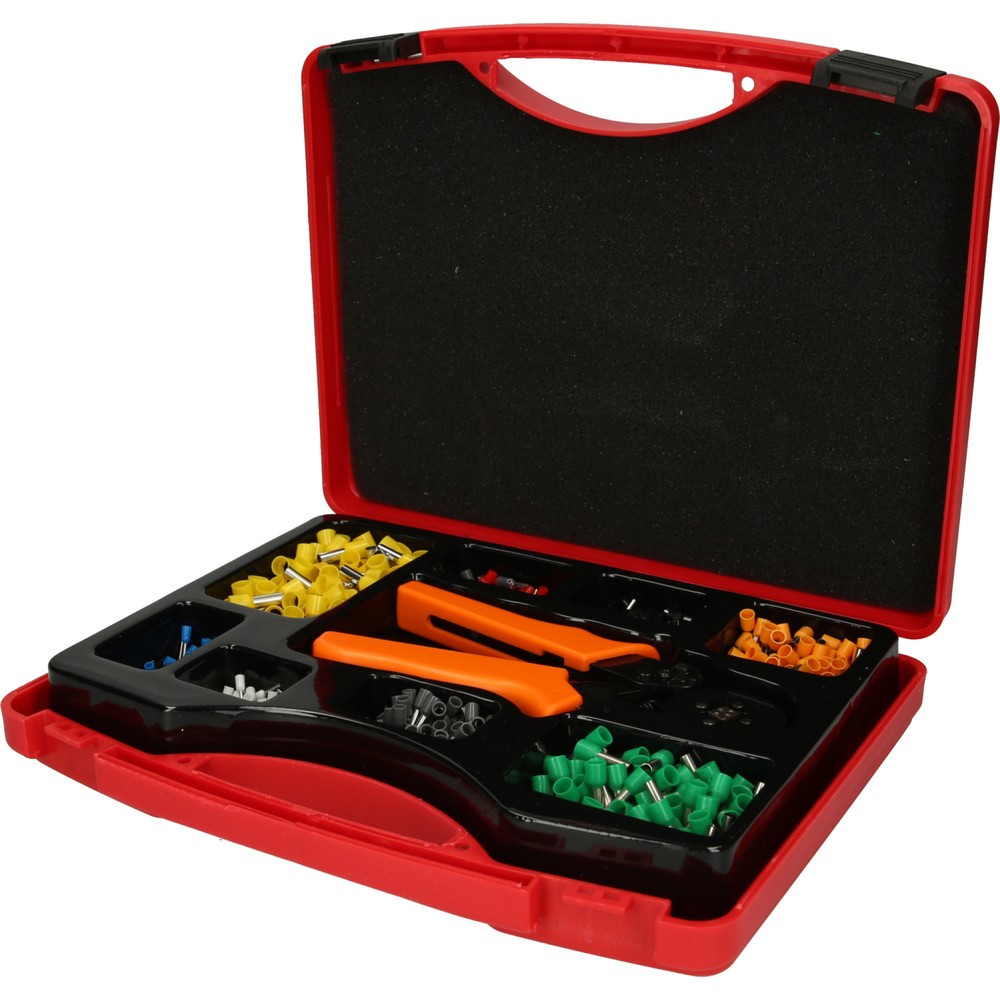 Produktabbildung Nr. 1: KS TOOLS Sortiment Drahtendhülse mit Crimpzange, 0,25 mm² - 6,0 mm², 1001-tlg