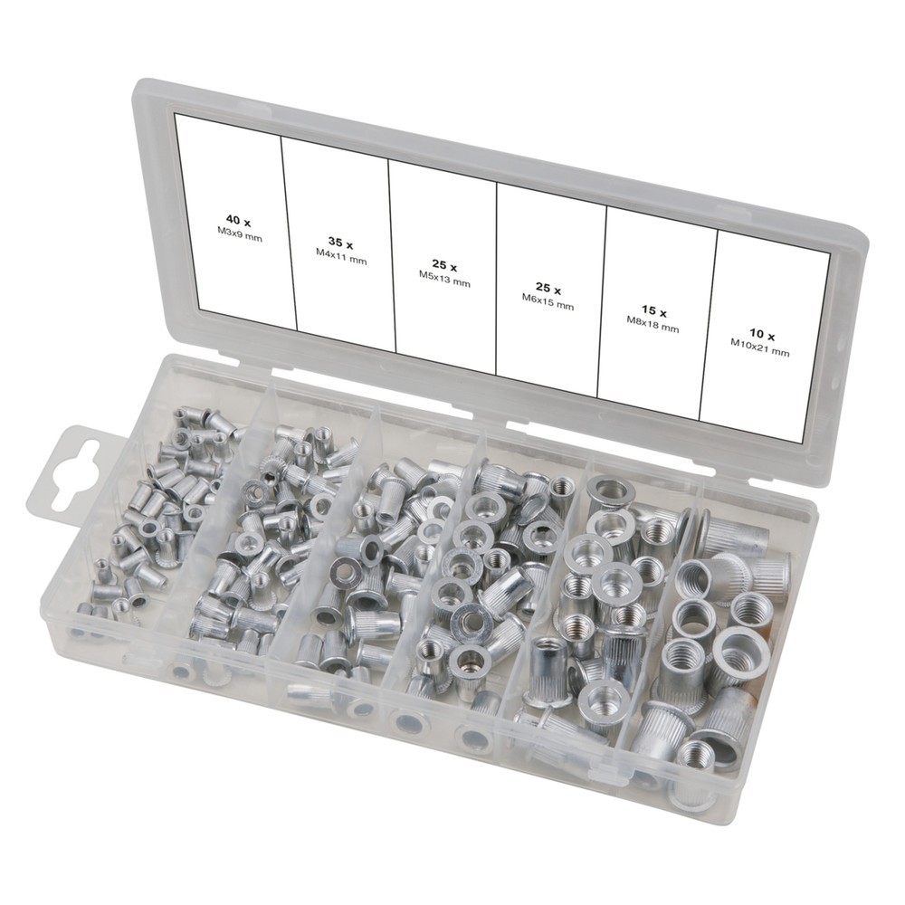 Produktabbildung Nr. 3: KS TOOLS Sortiment Gewindenieten, Aluminium, M3x9mm-M10x21mm, 150-tlg