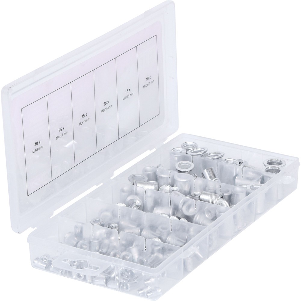Produktabbildung Nr. 6: KS TOOLS Sortiment Gewindenieten, Aluminium, M3x9mm-M10x21mm, 150-tlg