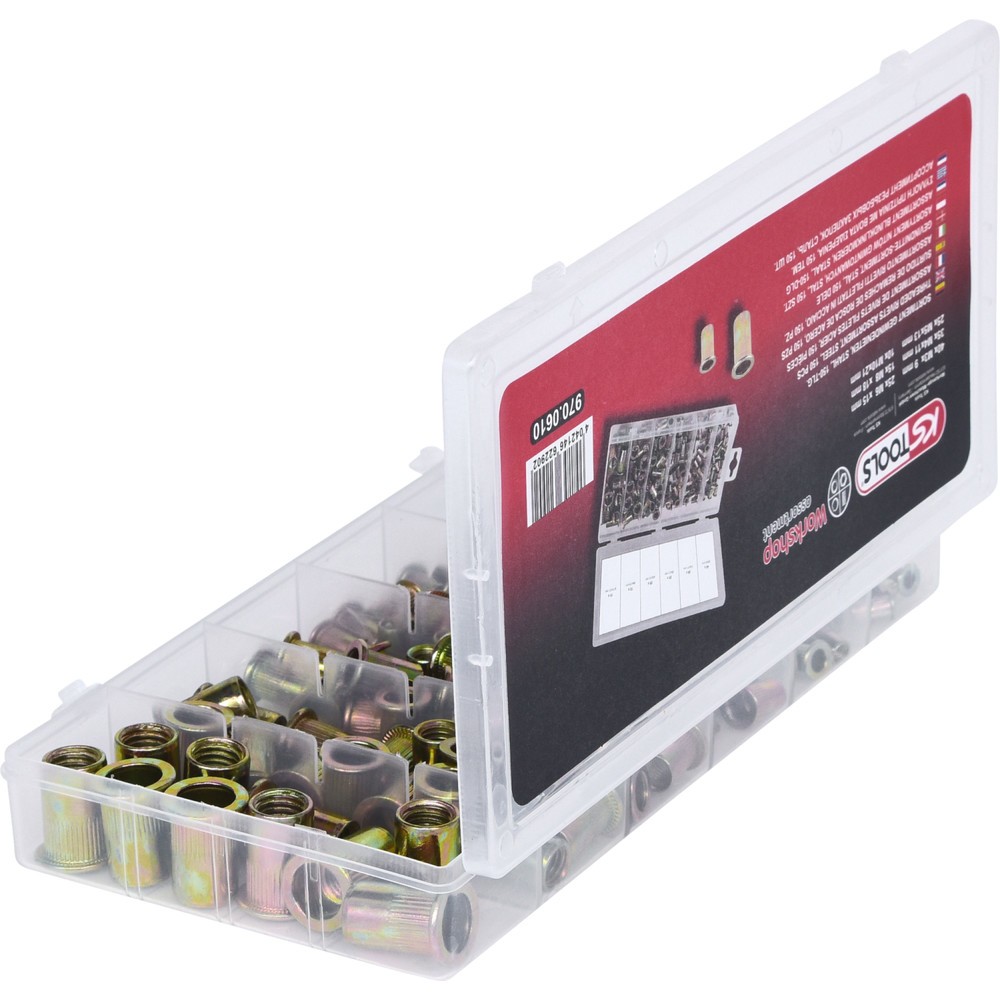 Produktabbildung Nr. 4: KS TOOLS Sortiment Gewindenieten, Stahl, M3x9mm-M10x21mm, 150-tlg