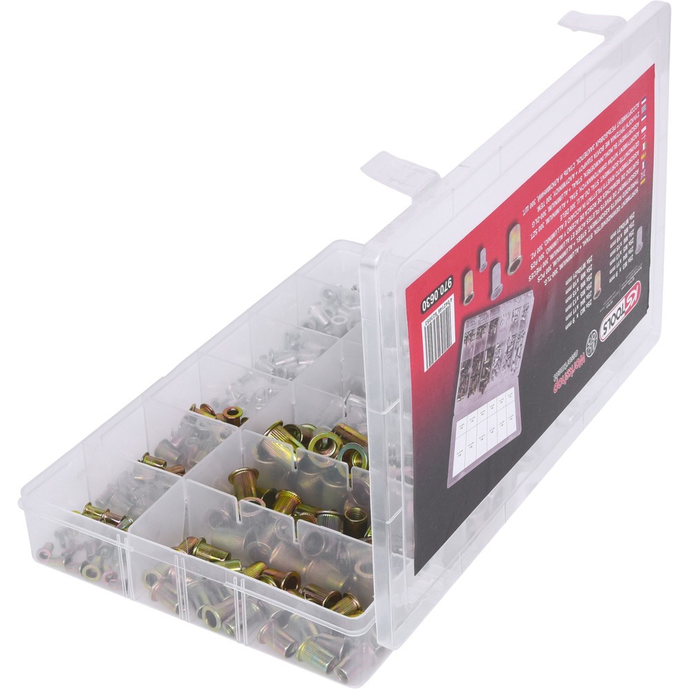 Produktabbildung Nr. 3: KS TOOLS Sortiment Gewindenieten, Stahl und Aluminium, M3x9mm-M10x21mm, 300-tlg