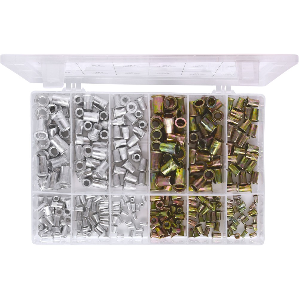 Produktabbildung Nr. 6: KS TOOLS Sortiment Gewindenieten, Stahl und Aluminium, M3x9mm-M10x21mm, 300-tlg