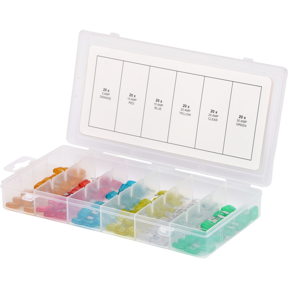Produktabbildung: KS TOOLS Sortiment Mini-Sicherungen, 5-30A, 120-tlg