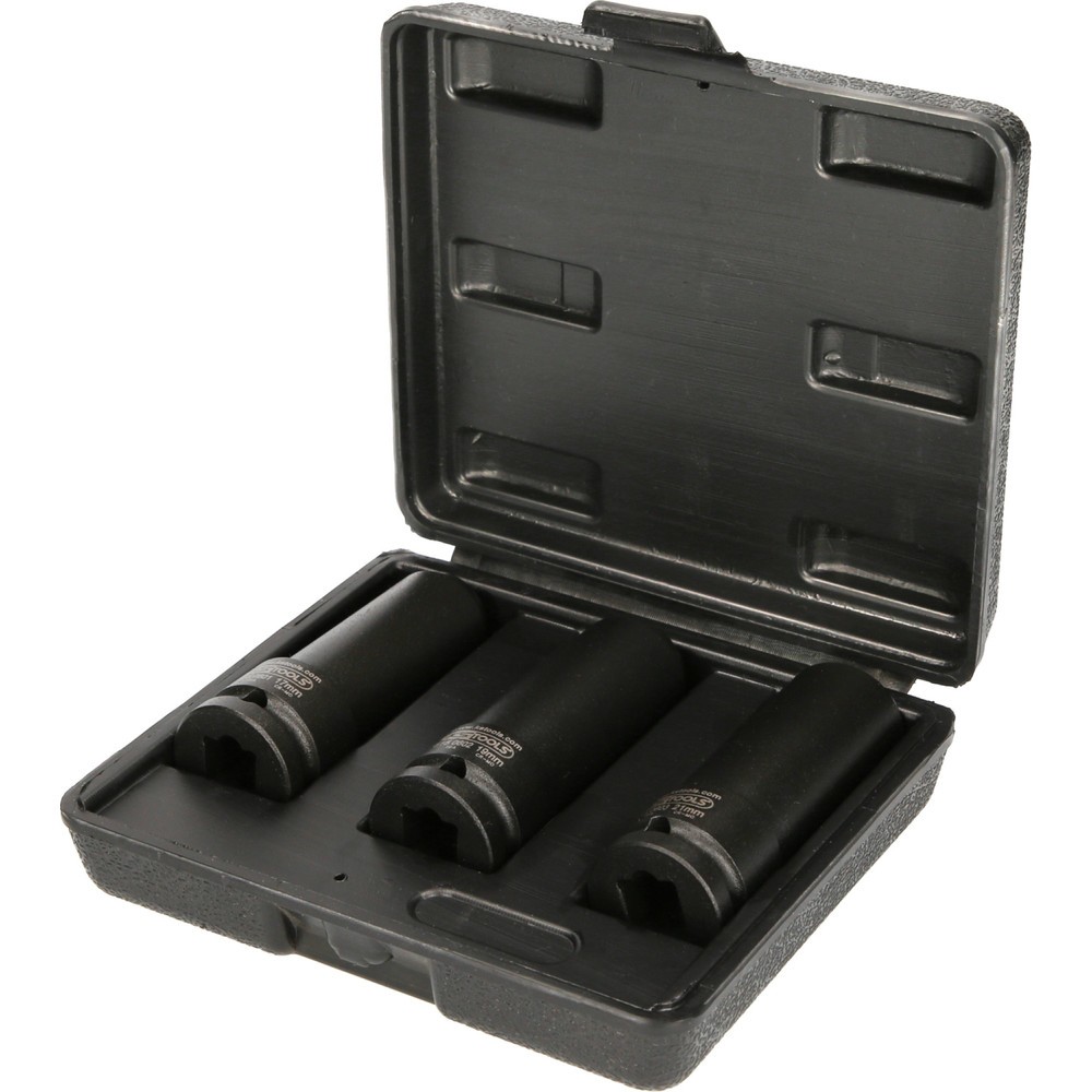 Produktabbildung Nr. 1: KS TOOLS 1/2" Spezial-Kraft-Stecknuss-Satz für geschraubte Spurplatten, 3-tlg