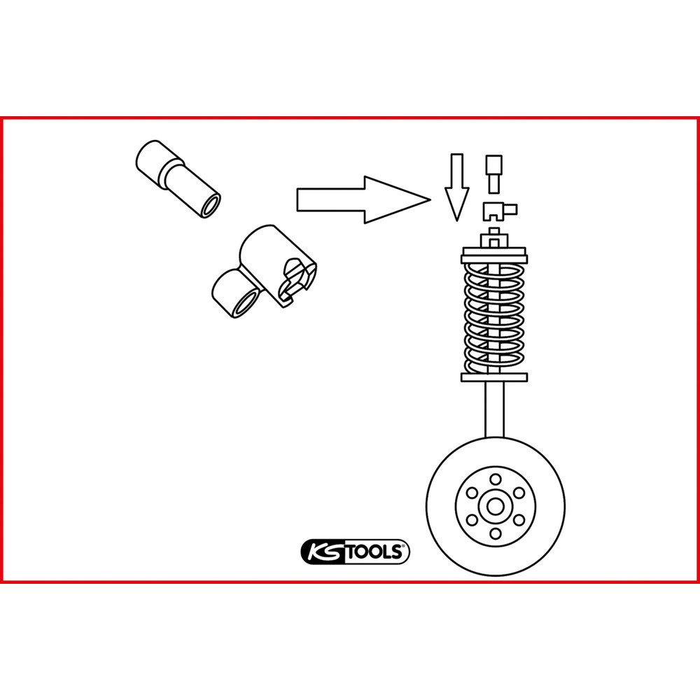 Produktabbildung Nr. 2: KS TOOLS Spezial Stoßdämpfer-Gegenhalter-Werkzeug-Satz für Volvo, 2-tlg