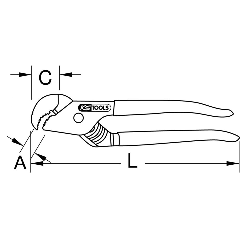 Produktabbildung Nr. 1: KS TOOLS Spezialrohrzange, 4-fach verstellbar, 242mm