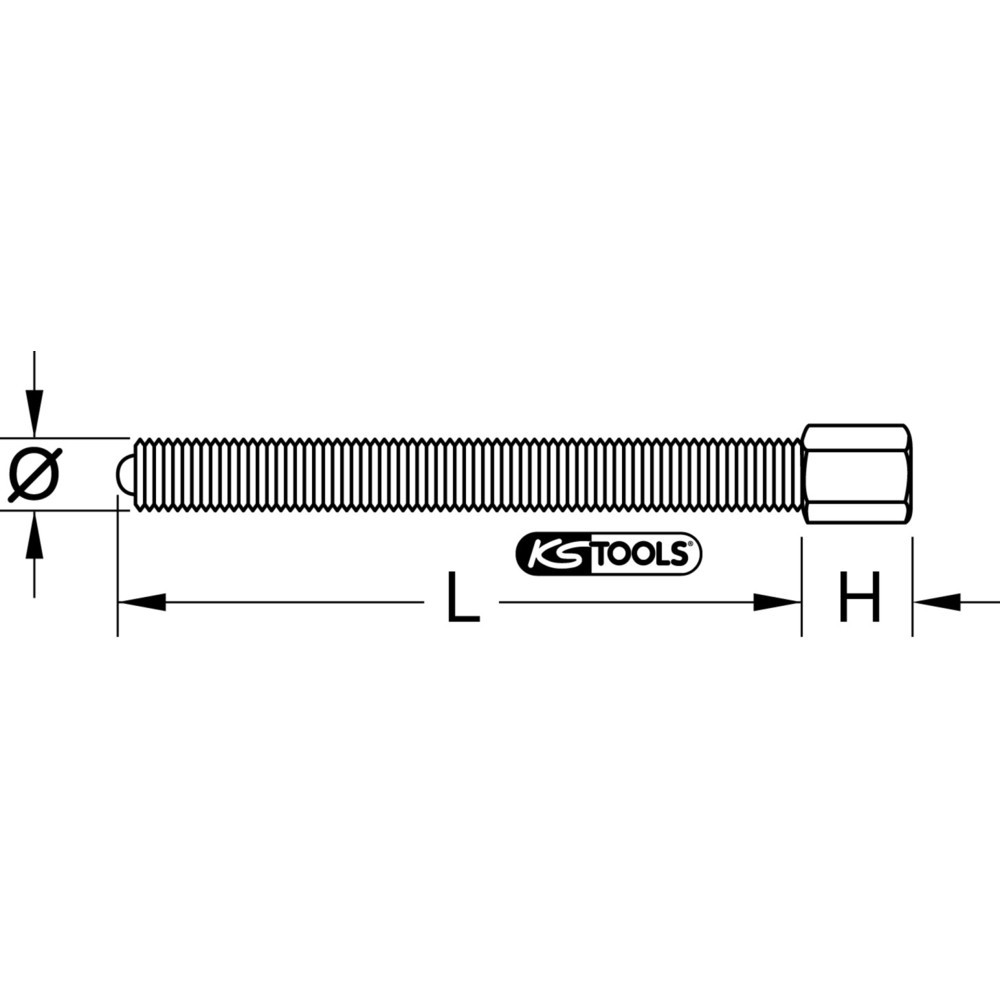 Produktabbildung: KS TOOLS Spindel, 17mm, M16x1,5x90mm