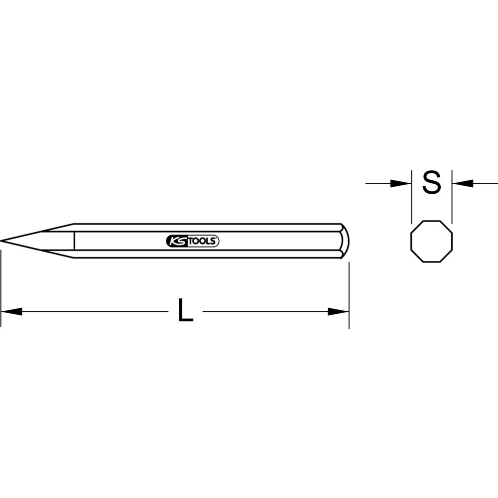 Produktabbildung Nr. 1: KS TOOLS Spitzmeißel, 8-kant, 16x200mm