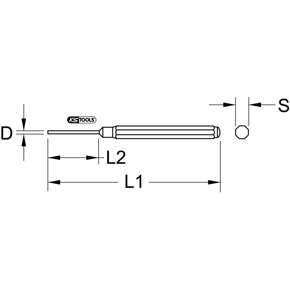 Produktabbildung Nr. 1: KS TOOLS Durchtreiber, lang, 8-kant, Ø 5mm