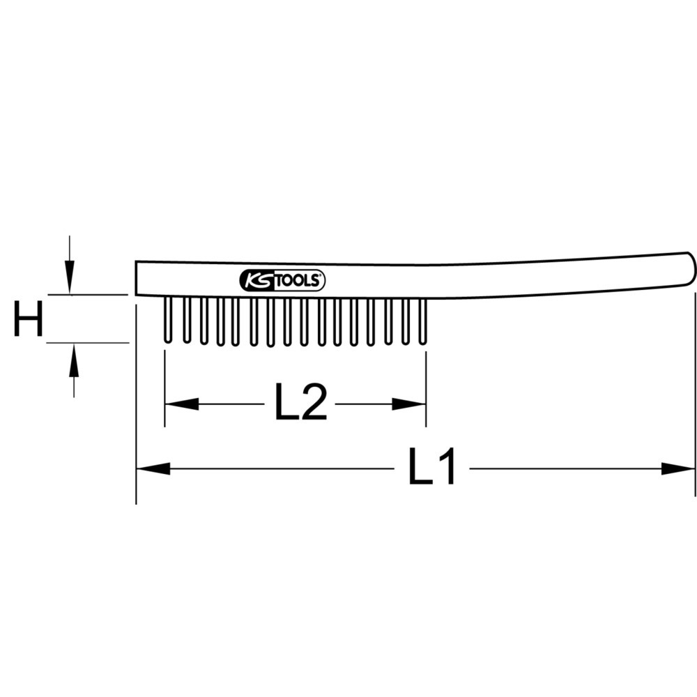 Produktabbildung Nr. 5: KS TOOLS Stahl-Handdrahtbürste 4-reihig, 290mm
