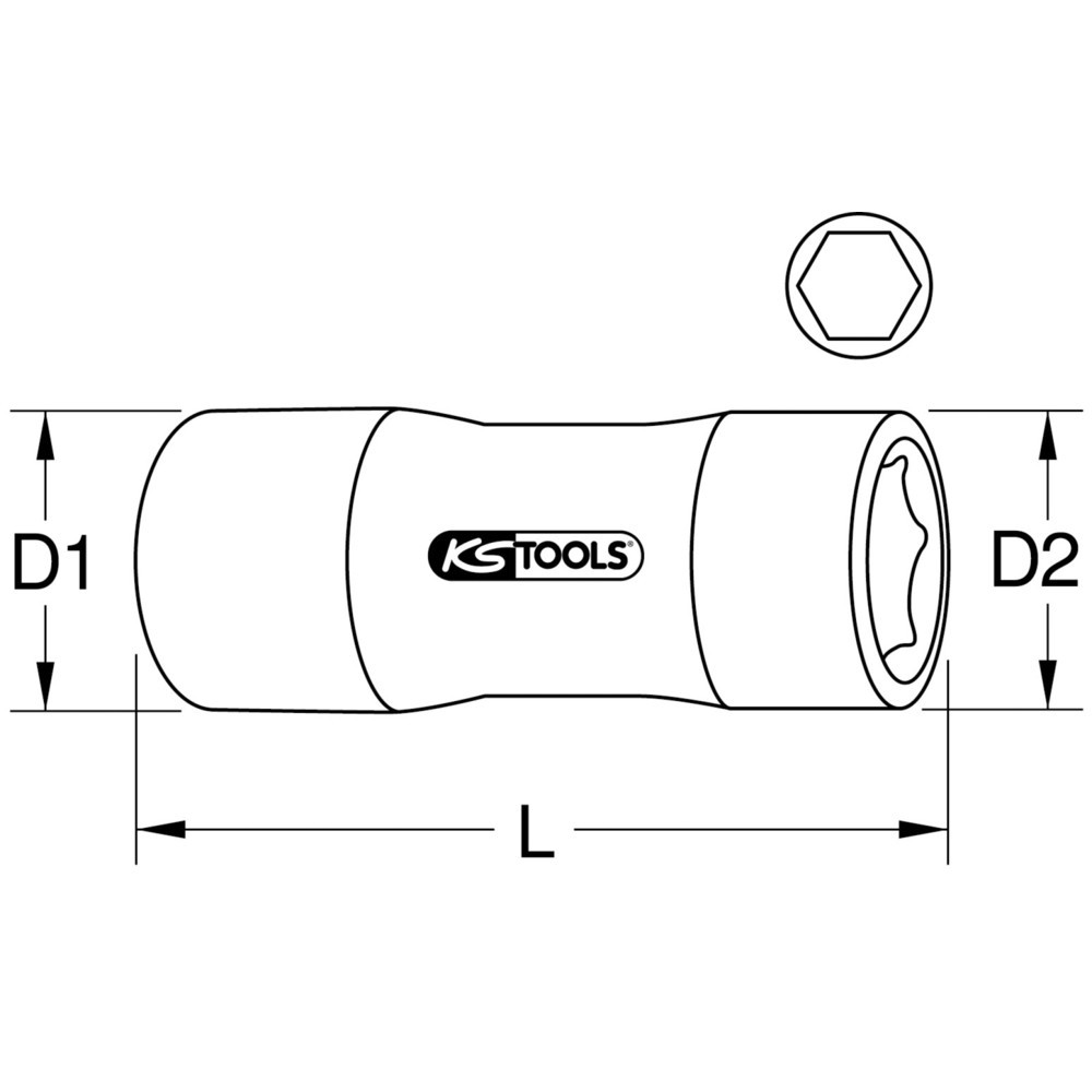 Produktabbildung Nr. 1: KS TOOLS 1/4" Stecknuss mit Schutzisolierung, 13mm, lang