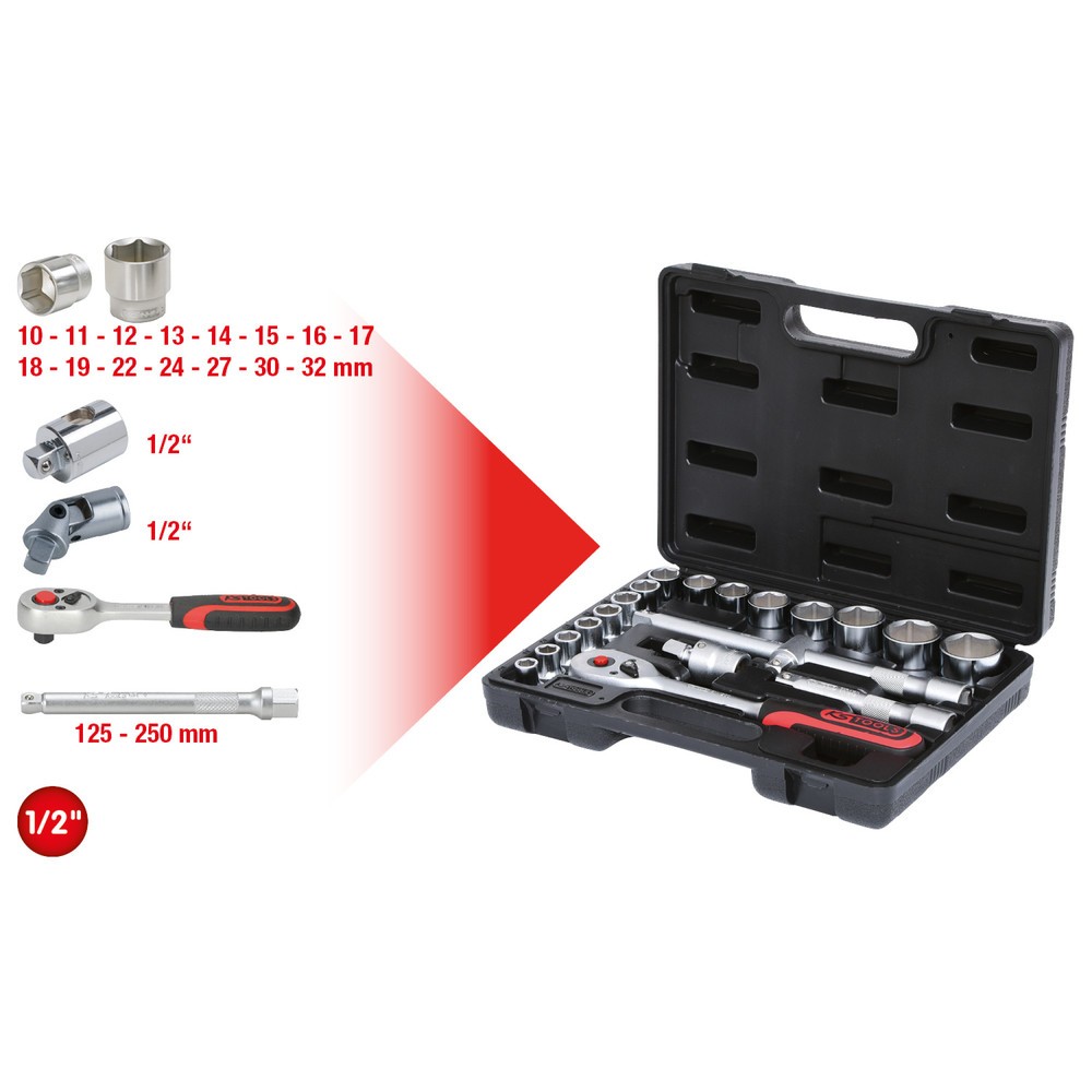 Produktabbildung Nr. 1: KS TOOLS 1/2" Steckschlüssel-Satz, 20-tlg