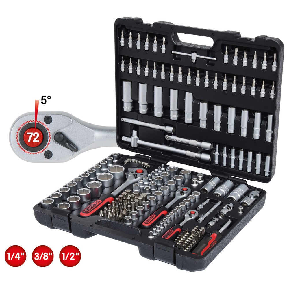 Produktabbildung: KS TOOLS 1/4"+3/8"+1/2" Steckschlüssel-Satz, 179-tlg