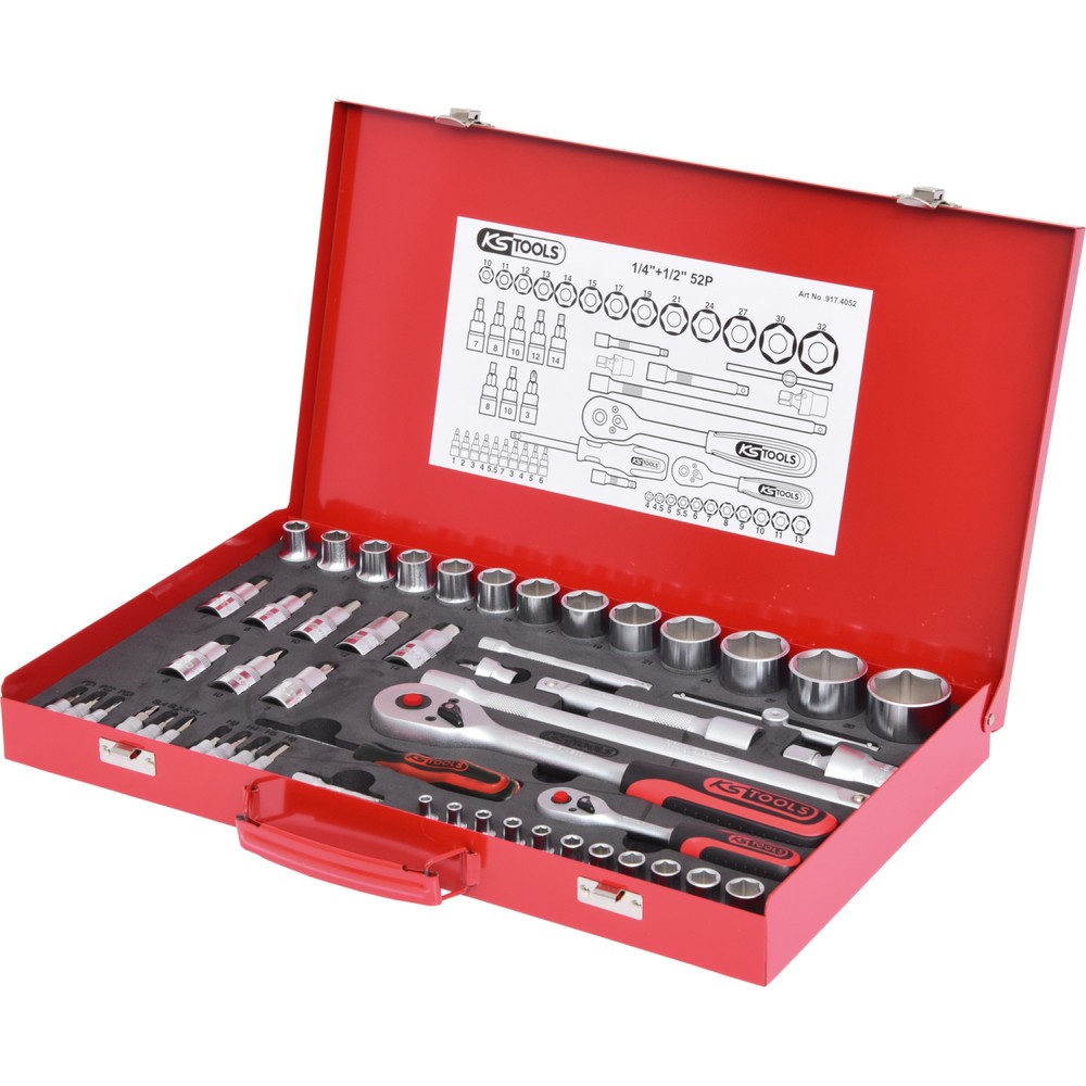 Produktabbildung Nr. 1: KS TOOLS 1/4"+1/2" Steckschlüssel-Satz, 52-tlg
