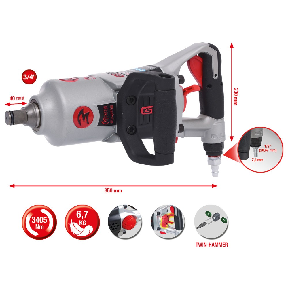 Produktabbildung Nr. 6: KS TOOLS 3/4" superMONSTER Hochleistungs-Druckluft-Schlagschrauber, 3405Nm