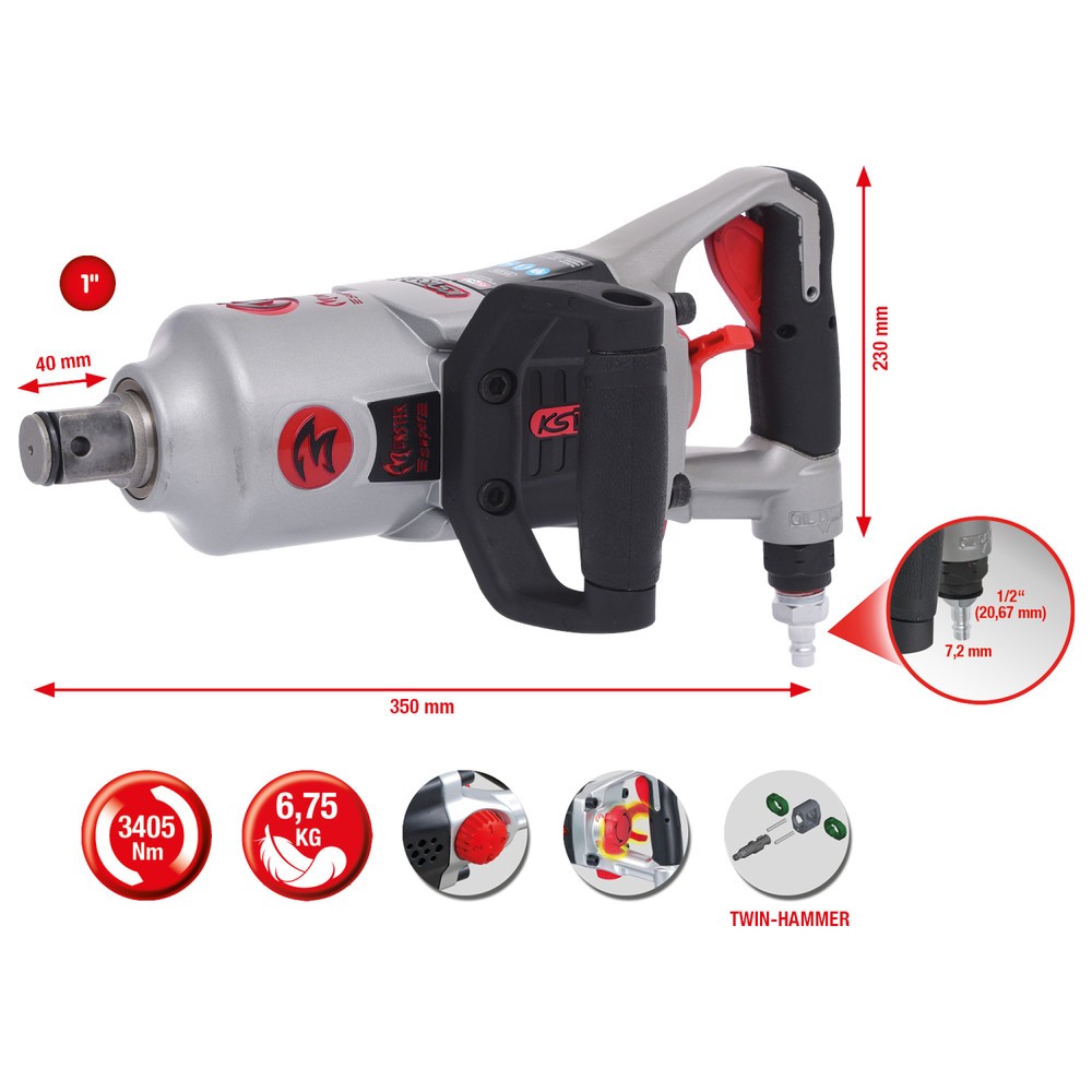 Produktabbildung Nr. 6: KS TOOLS 1" superMONSTER Hochleistungs-Druckluft-Schlagschrauber, 3405Nm