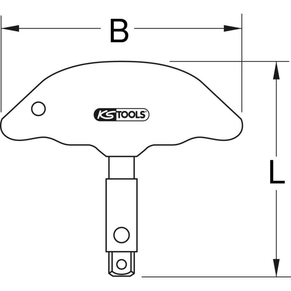 Produktabbildung Nr. 4: KS TOOLS 3/8" T-Griff-Antriebsvierkant