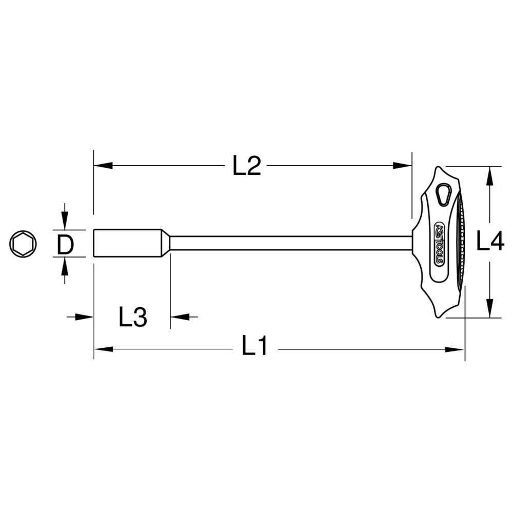 Produktabbildung Nr. 2: KS TOOLS T-Griff-Nuss-Schraubendreher, lang, 5,5mm