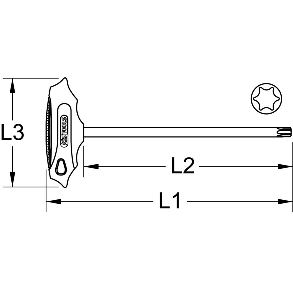 Produktabbildung Nr. 1: KS TOOLS T-Griff-Torx-Stiftschlüssel, T8