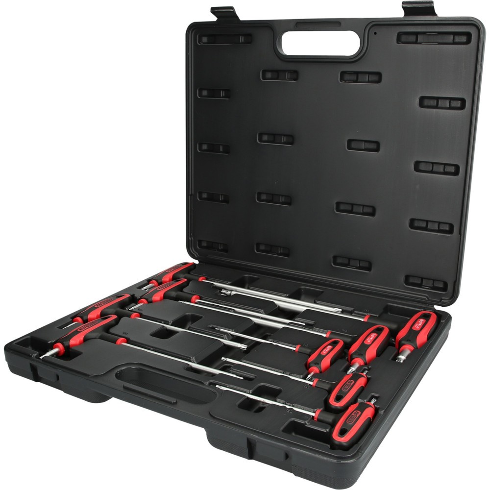Produktabbildung: KS TOOLS T-Griff-Schlüssel-Satz, Torx mit Bohrung,9-tlgTB10-TB50