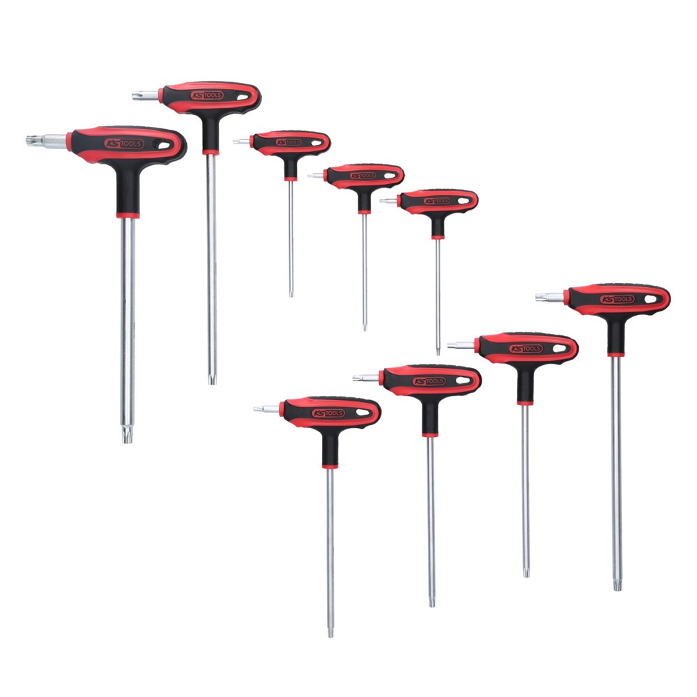 Produktabbildung Nr. 8: KS TOOLS T-Griff-Schlüssel-Satz, Torx mit Bohrung,9-tlgTB10-TB50