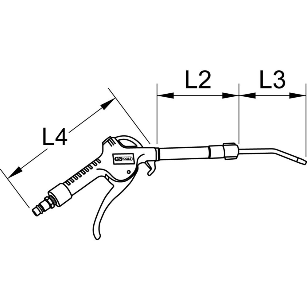 Produktabbildung Nr. 8: KS TOOLS Teleskop-Druckluft-Ausblaspistole 90-190mm mit Schutzschild