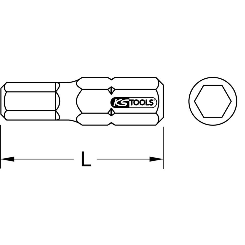 Produktabbildung: KS TOOLS 1/4" TIN Bit Innensechskant, 25mm, 2mm