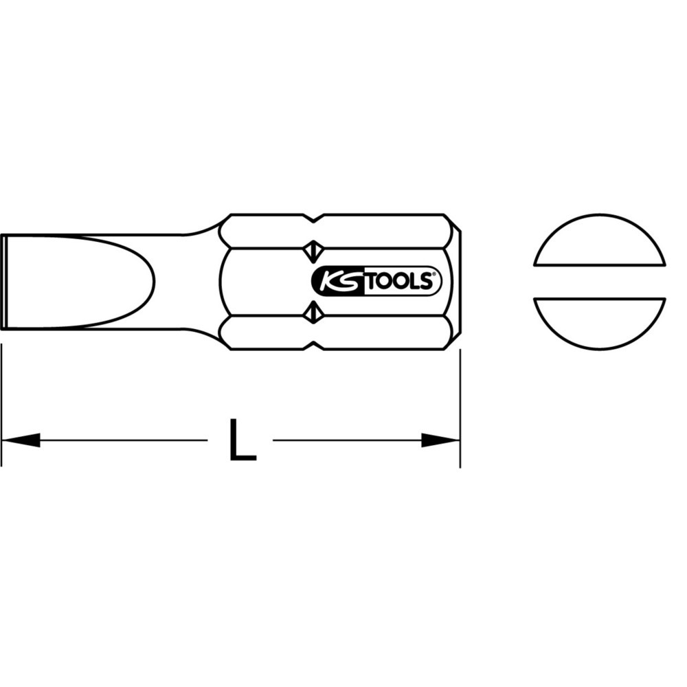 Produktabbildung Nr. 1: KS TOOLS 1/4" TiN Bit Schlitz, 25mm, 6,5mm