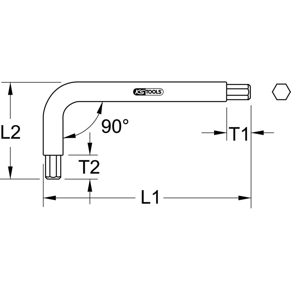 Produktabbildung Nr. 1: KS TOOLS TITANplus Winkelstiftschlüssel Innensechskant,3mm, 63mm lang