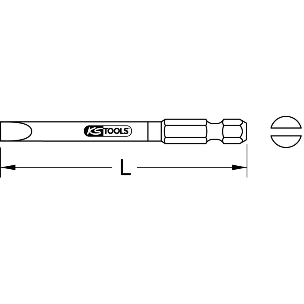 Produktabbildung: KS TOOLS 1/4" TORSIONpower Bit Schlitz, 75mm, 3mm