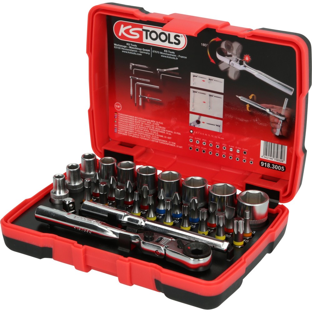 Produktabbildung Nr. 21: KS TOOLS 1/4" TORSIONpower Bit-Stecknuss-Box, 33-tlg