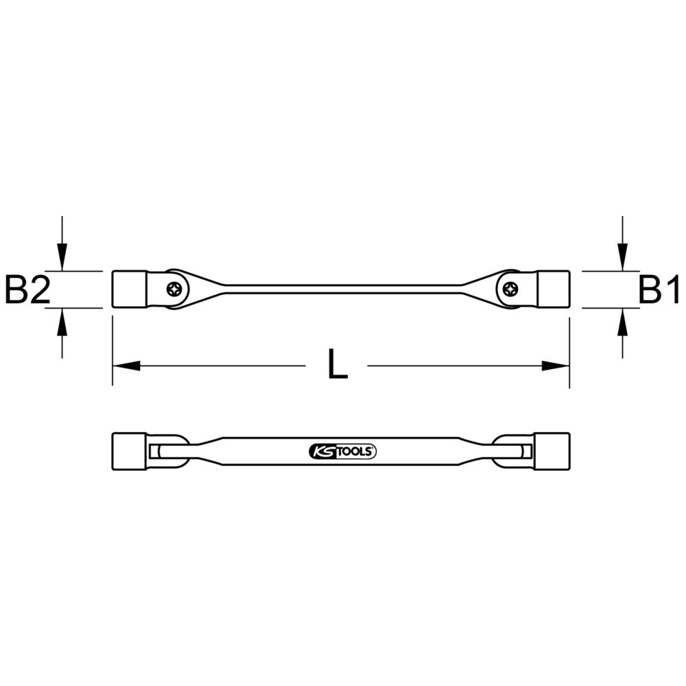 Produktabbildung Nr. 3: KS TOOLS Torx-E-Doppel-Gelenkschlüssel, E6xE8