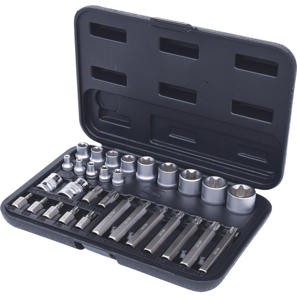 Produktabbildung Nr. 1: KS TOOLS Torx-Steckschlüssel- und Bit-Satz, 30-tlg Bits mit Bohrung
