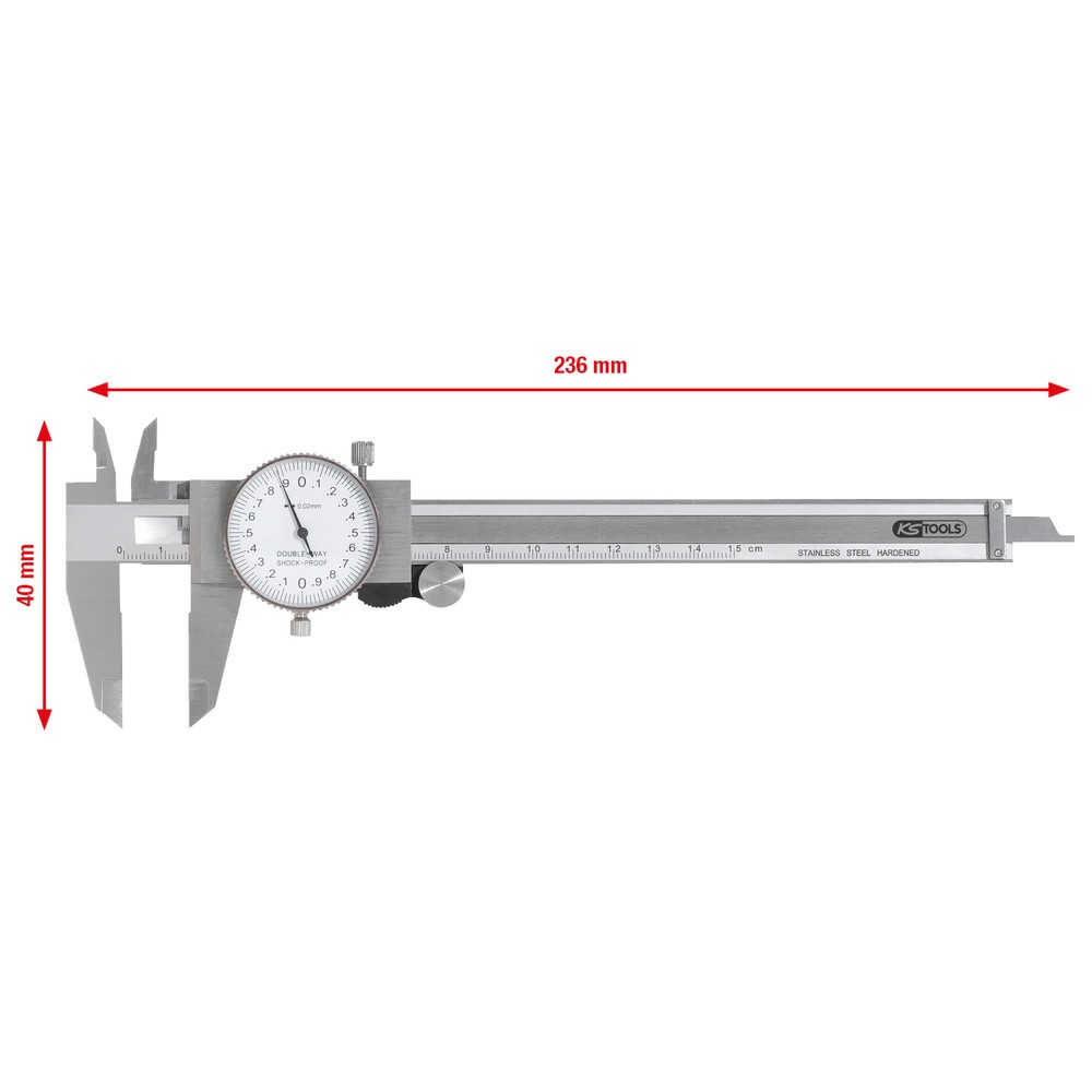 Produktabbildung Nr. 2: KS TOOLS Uhren-Messschieber, Messgenauigkeit +/-0,02
