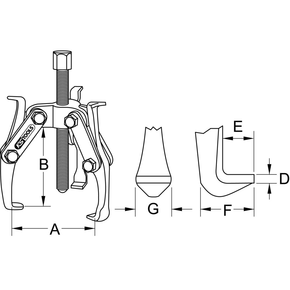 Produktabbildung Nr. 6: KS TOOLS Universal-Abzieher 3-armig, 20-150mm