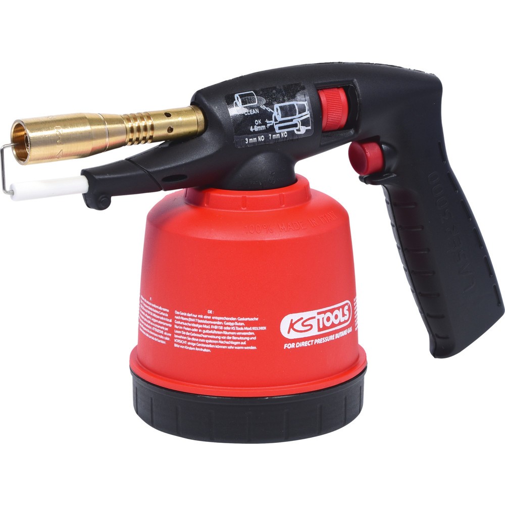 Produktabbildung: KS TOOLS Universal-Kartuschenlötgerät mit Piezo-Zündung, rot