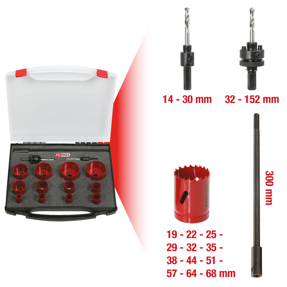 Produktabbildung Nr. 2: KS TOOLS Universal-Lochsägen-Satz, 15-tlg