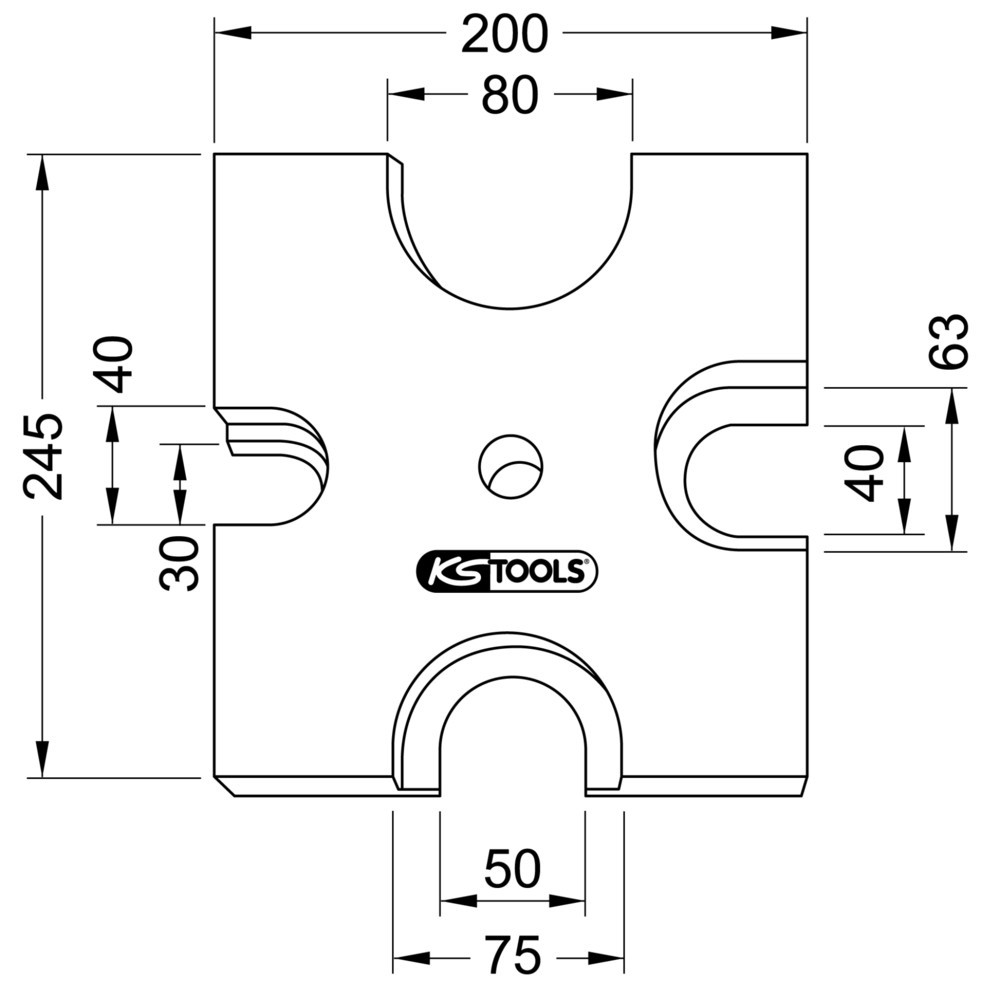 Produktabbildung Nr. 6: KS TOOLS Universal Prismenplatte Ø 40,0 / 63,0 / 75,0 / 80 mm
